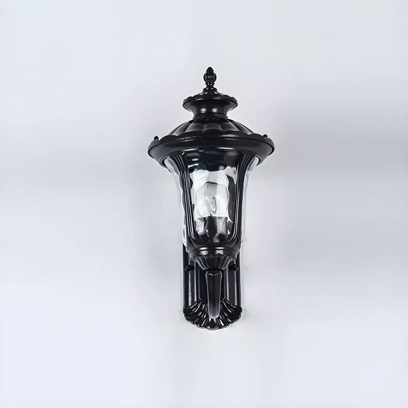 Antique Black Metal Glass Outdoor Wall Lantern Sconce Image - 8 | homeyfad