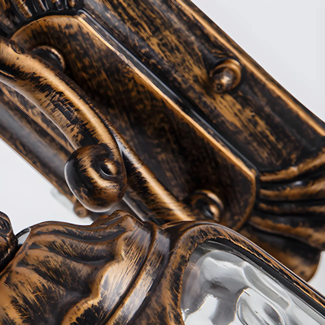 Antique Black Metal Glass Outdoor Wall Lantern Sconce Image - 11 | homeyfad