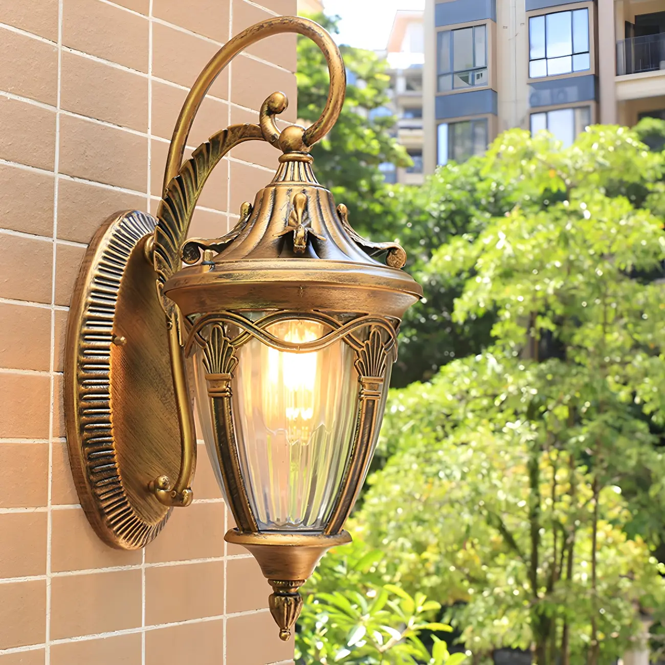 Waterproof Vintage Outdoor Bronze Wall Lantern Sconce  Image - 1 | homeyfad