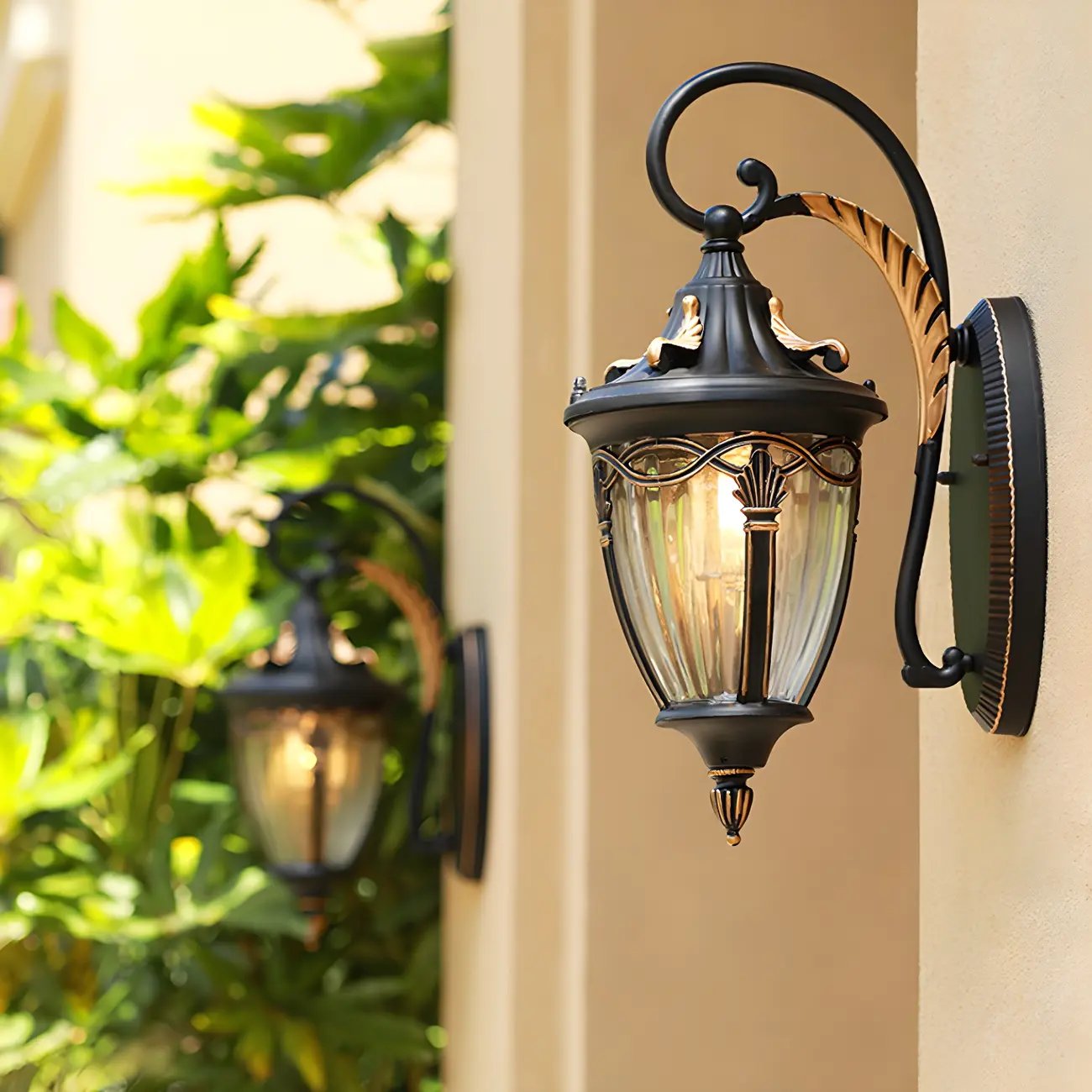 Waterproof Vintage Outdoor Bronze Wall Lantern Sconce  Image - 2 | homeyfad
