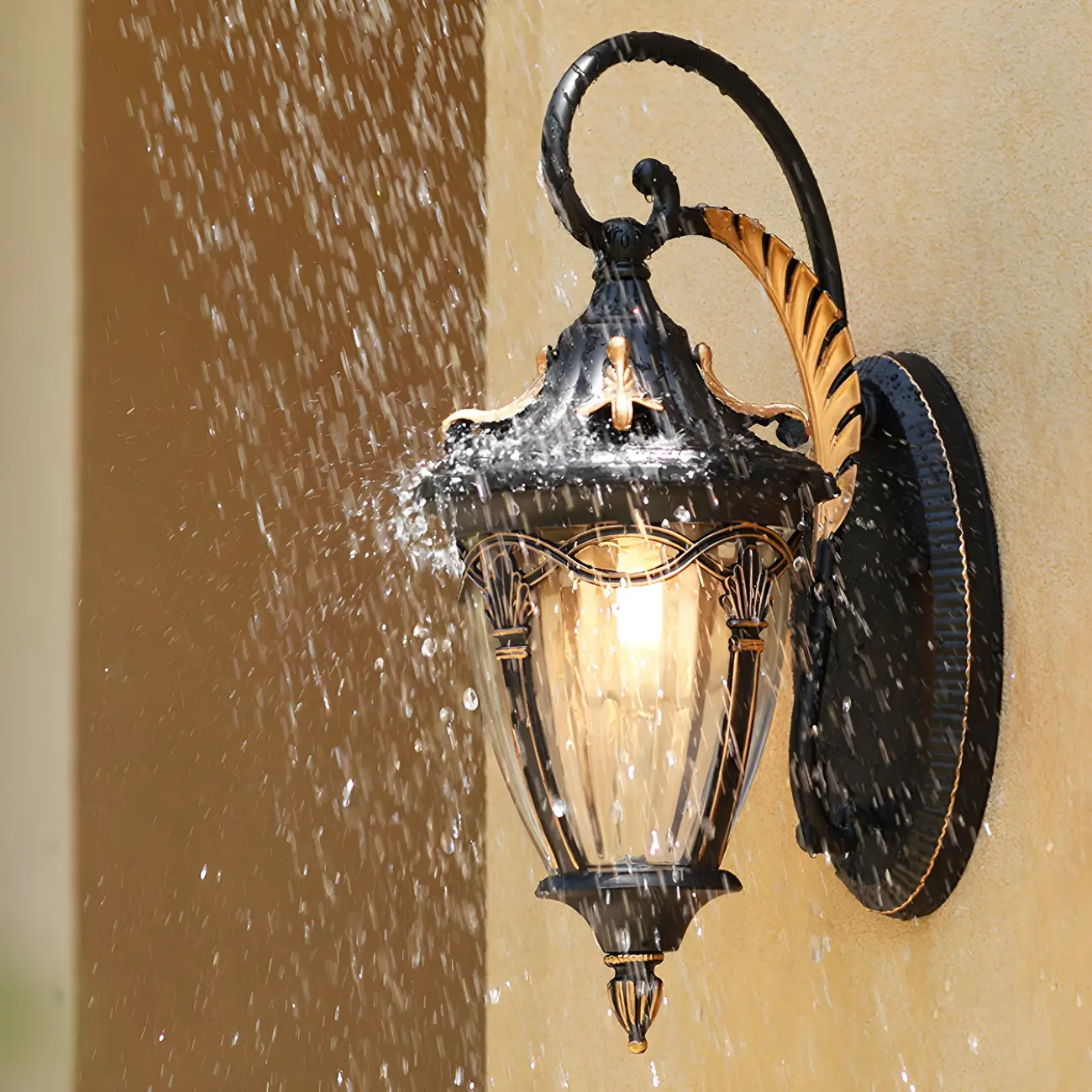 Waterproof Vintage Outdoor Bronze Wall Lantern Sconce  Image - 4 | homeyfad