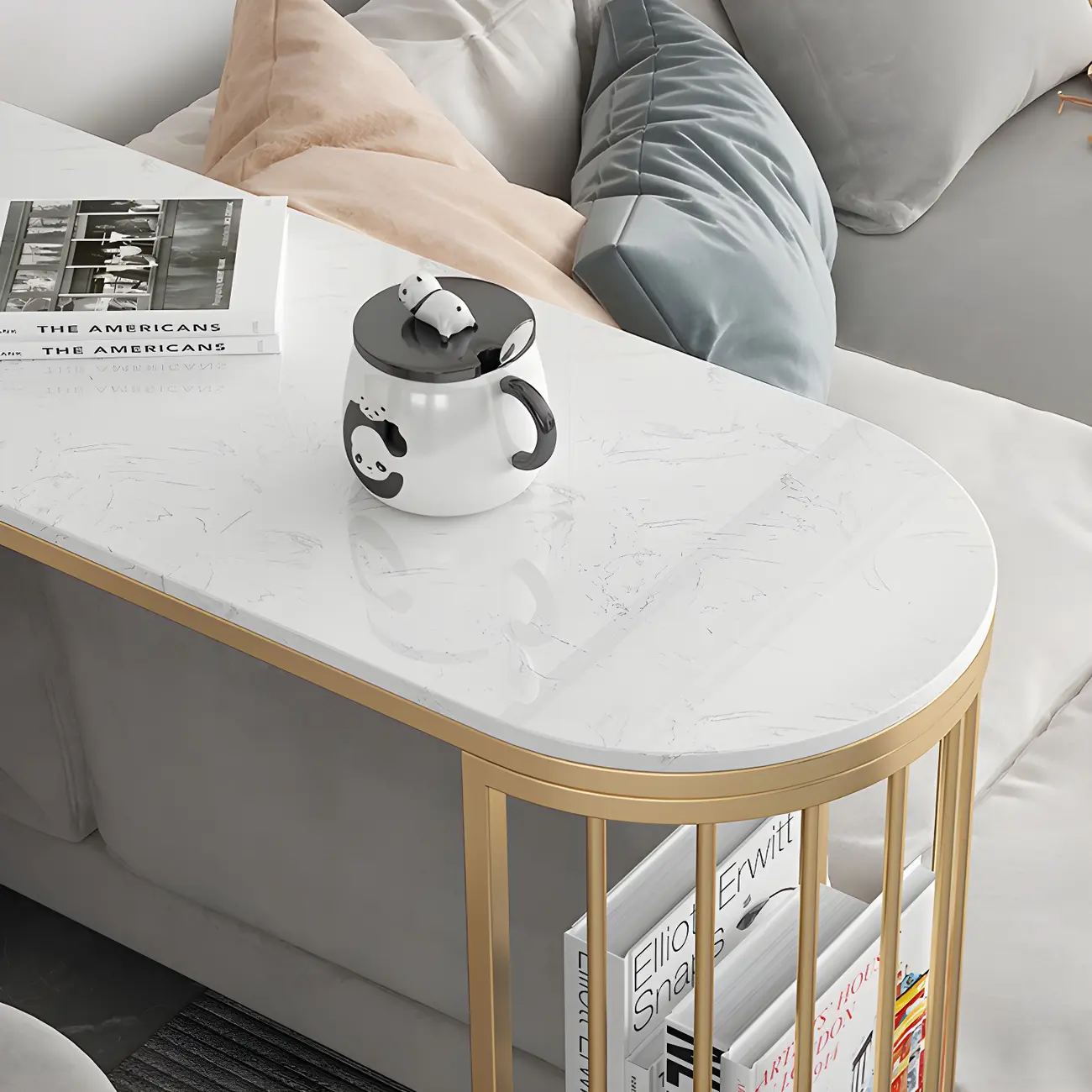 Glam Gold Faux Marble Iron Wine Holder Bar Tables Image - 6 | homeyfad