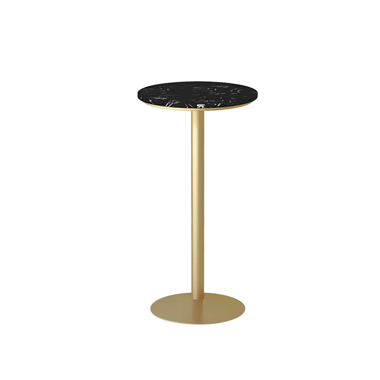 Elegant Nordic Marble Bar Table with Gold Metal Base Image - 2 | homeyfad