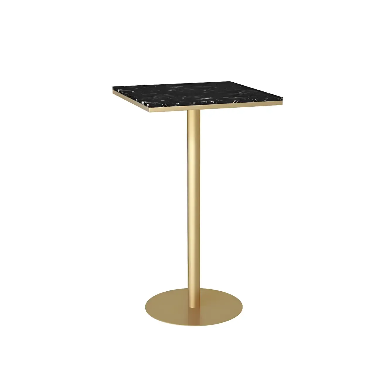 Elegant Nordic Marble Bar Table with Gold Metal Base Image - 5