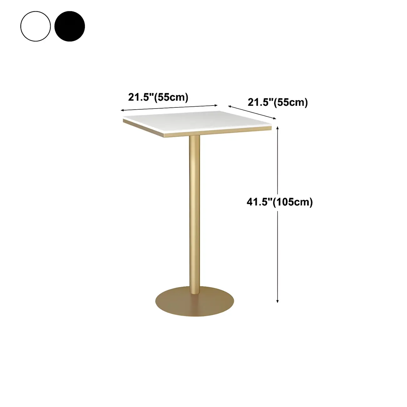 Elegant Nordic Marble Bar Table with Gold Metal Base #size | homeyfad