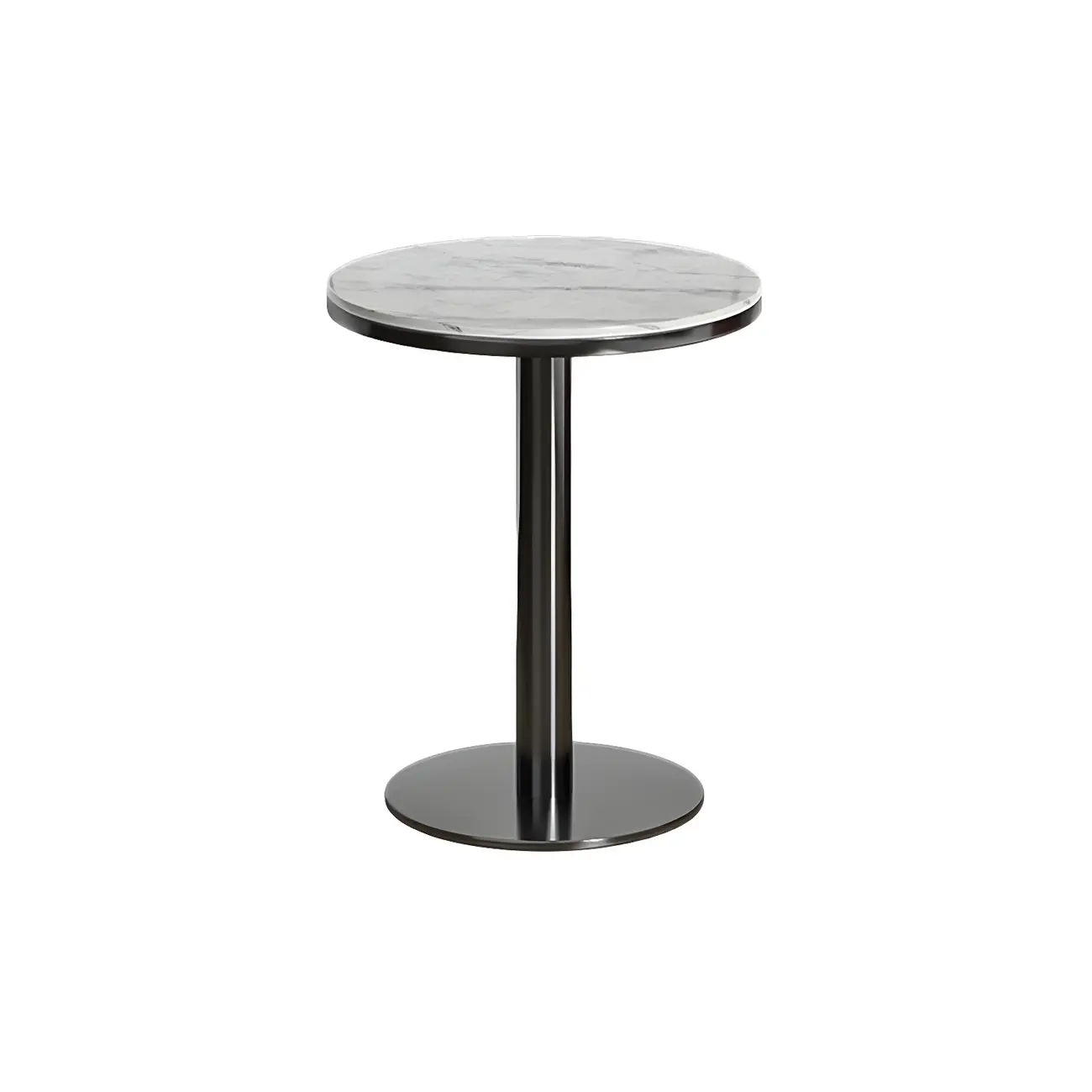 Stylish Round Bar Table with Black Metal Base for Indoor Use Image - 6 | homeyfad