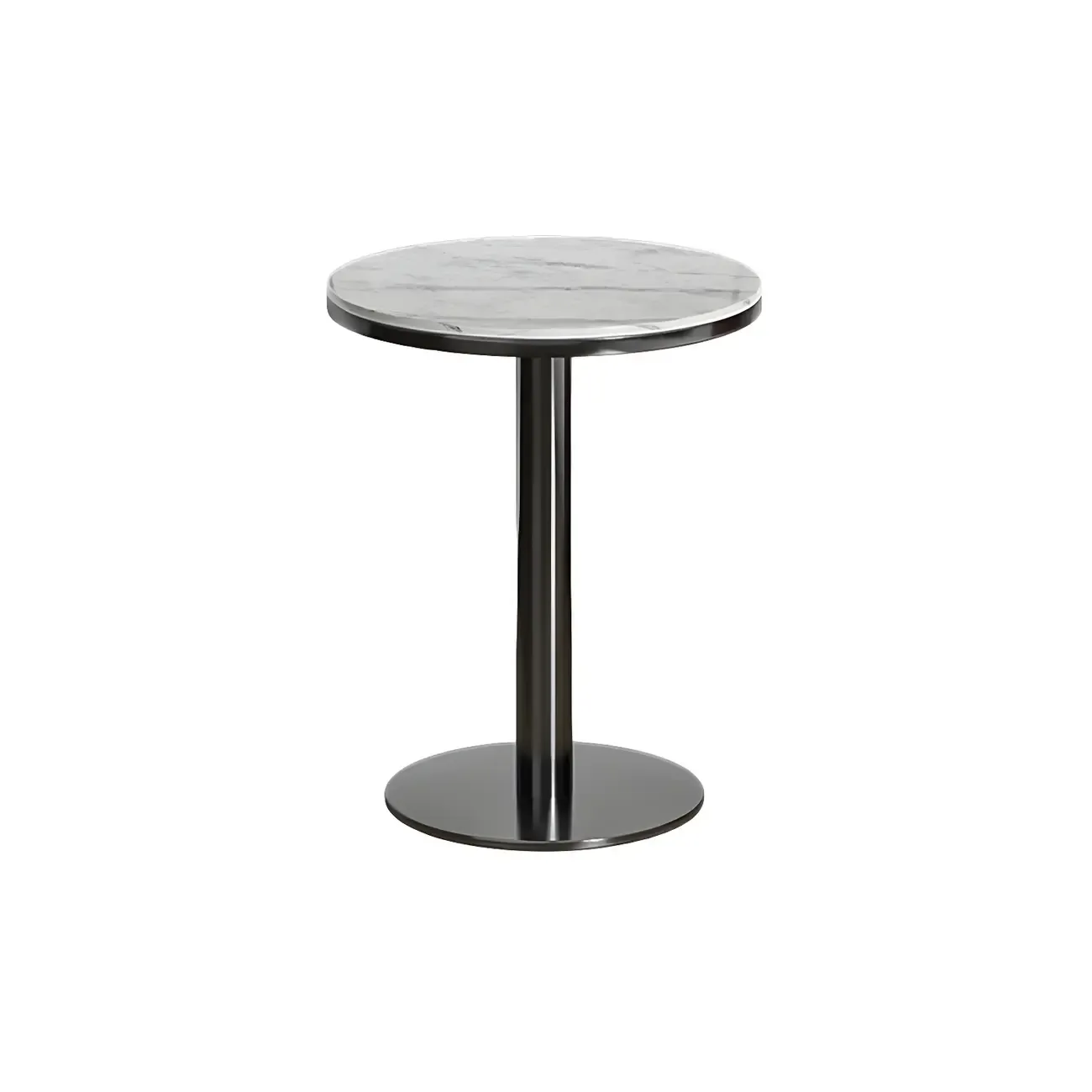 Stylish Round Bar Table with Black Metal Base for Indoor Use Image - 6