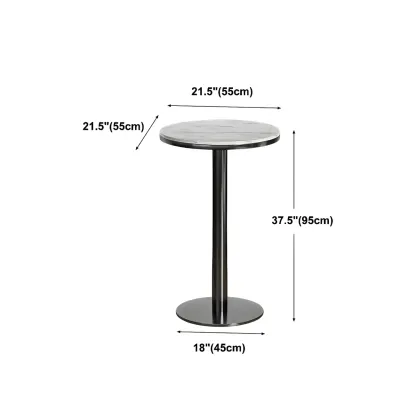 Stylish Round Bar Table with Black Metal Base for Indoor Use Image - 11