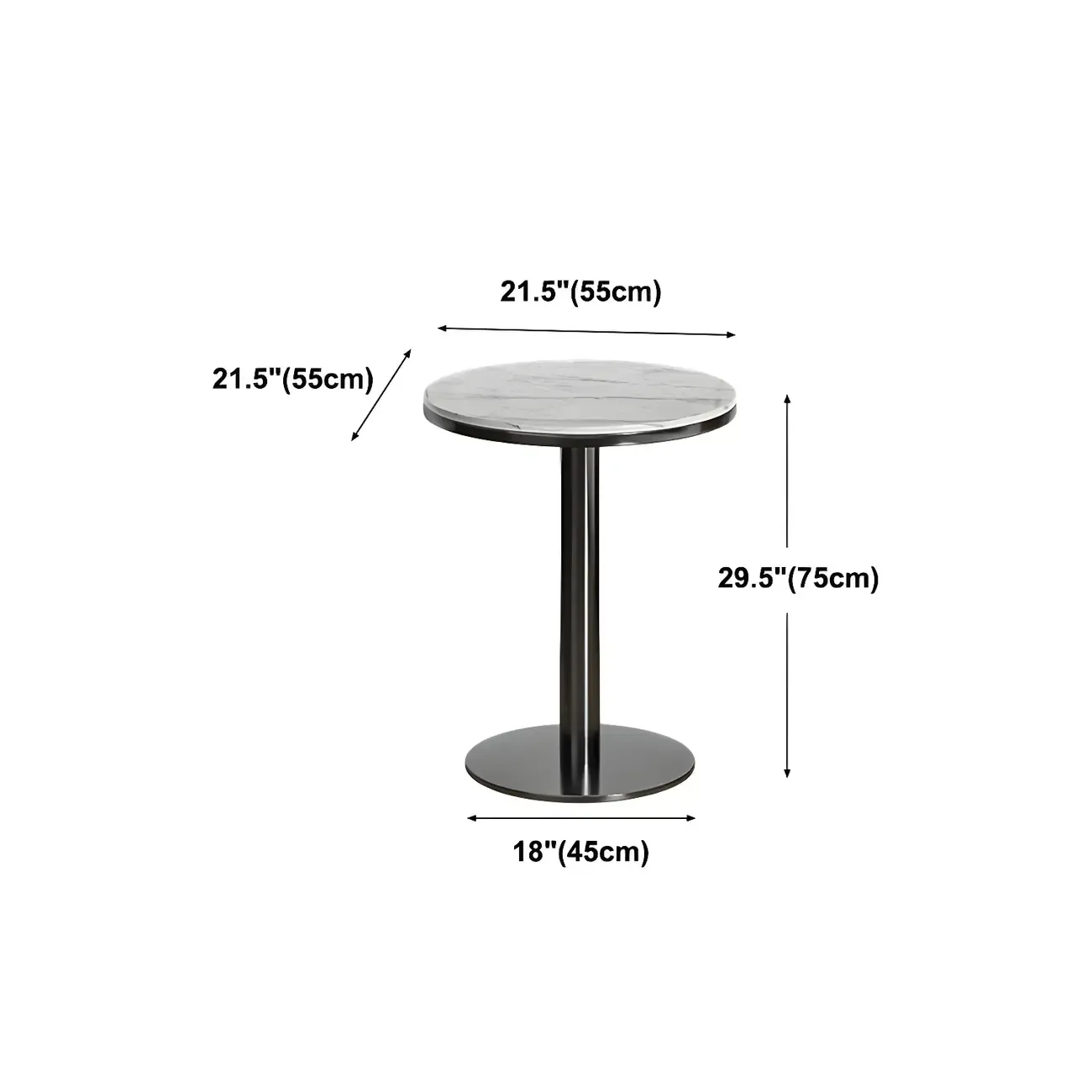 Stylish Round Bar Table with Black Metal Base for Indoor Use Image - 12