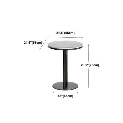 Stylish Round Bar Table with Black Metal Base for Indoor Use Image - 12