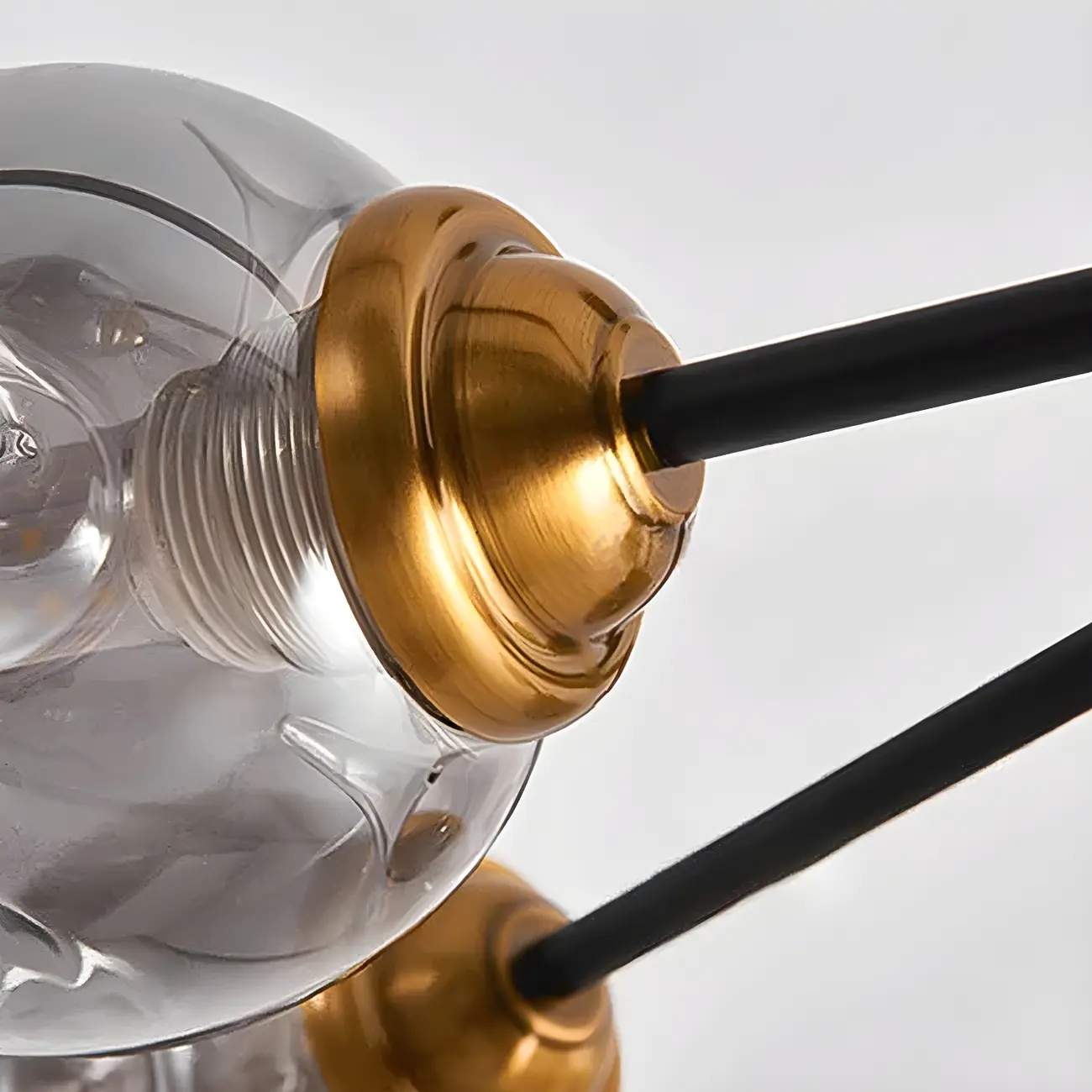 Modern Gray Glass Sphere Sputnik Chandelier Dimmable LED Image - 9 | homeyfad