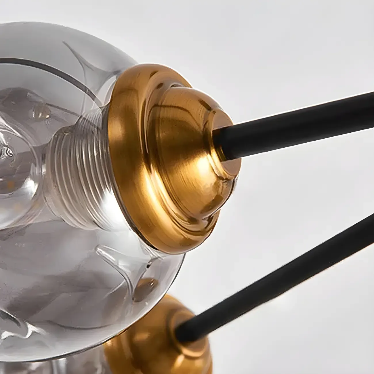 Modern Gray Glass Sphere Sputnik Chandelier Dimmable LED Image - 9