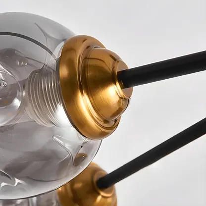Modern Gray Glass Sphere Sputnik Chandelier Dimmable LED Image - 9