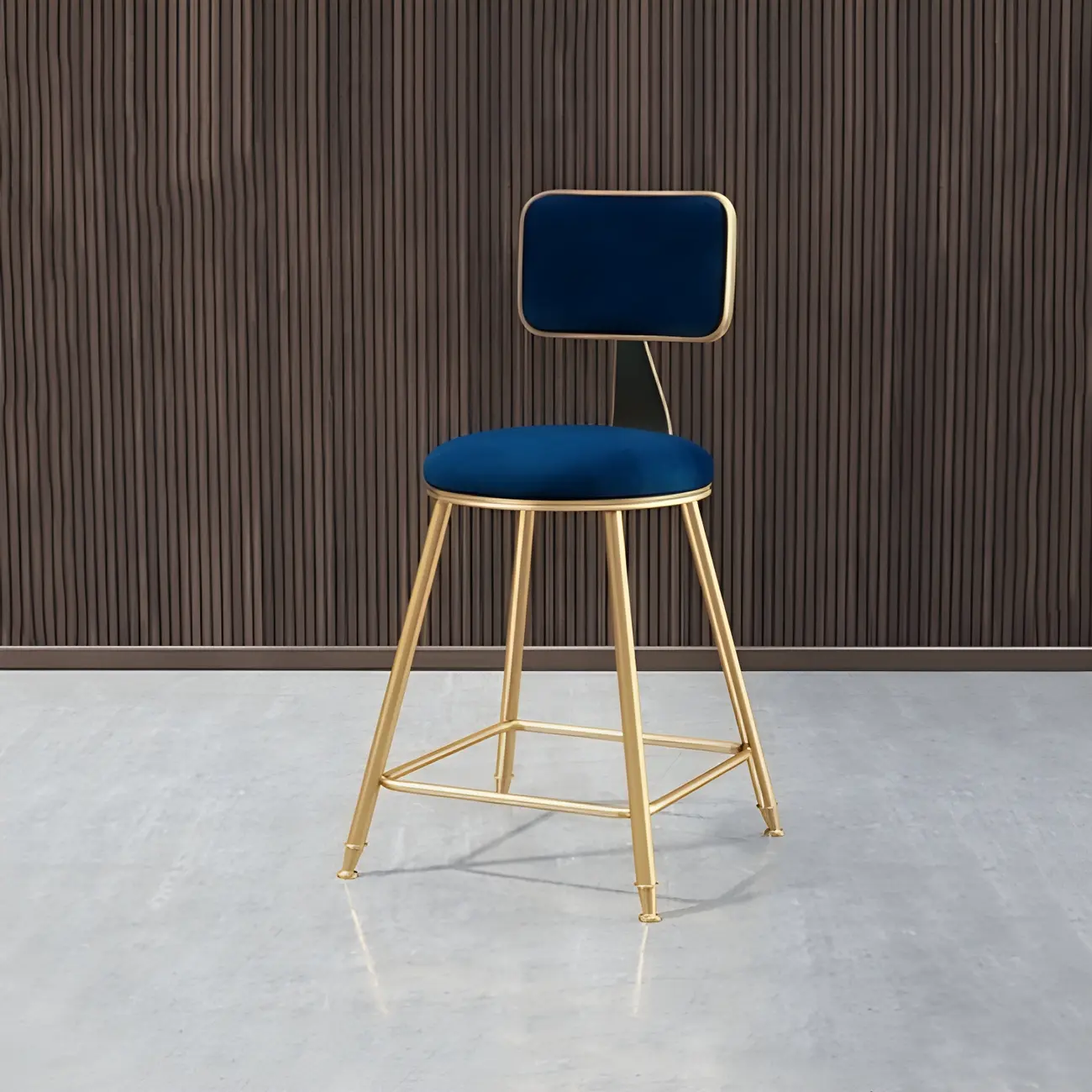 Round Velvet Upholstered Counter Bar Stools Image - 12 | homeyfad