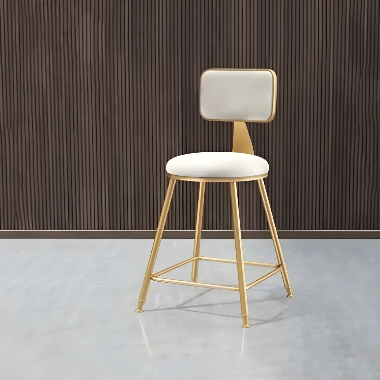 Round Velvet Upholstered Counter Bar Stools Image - 17