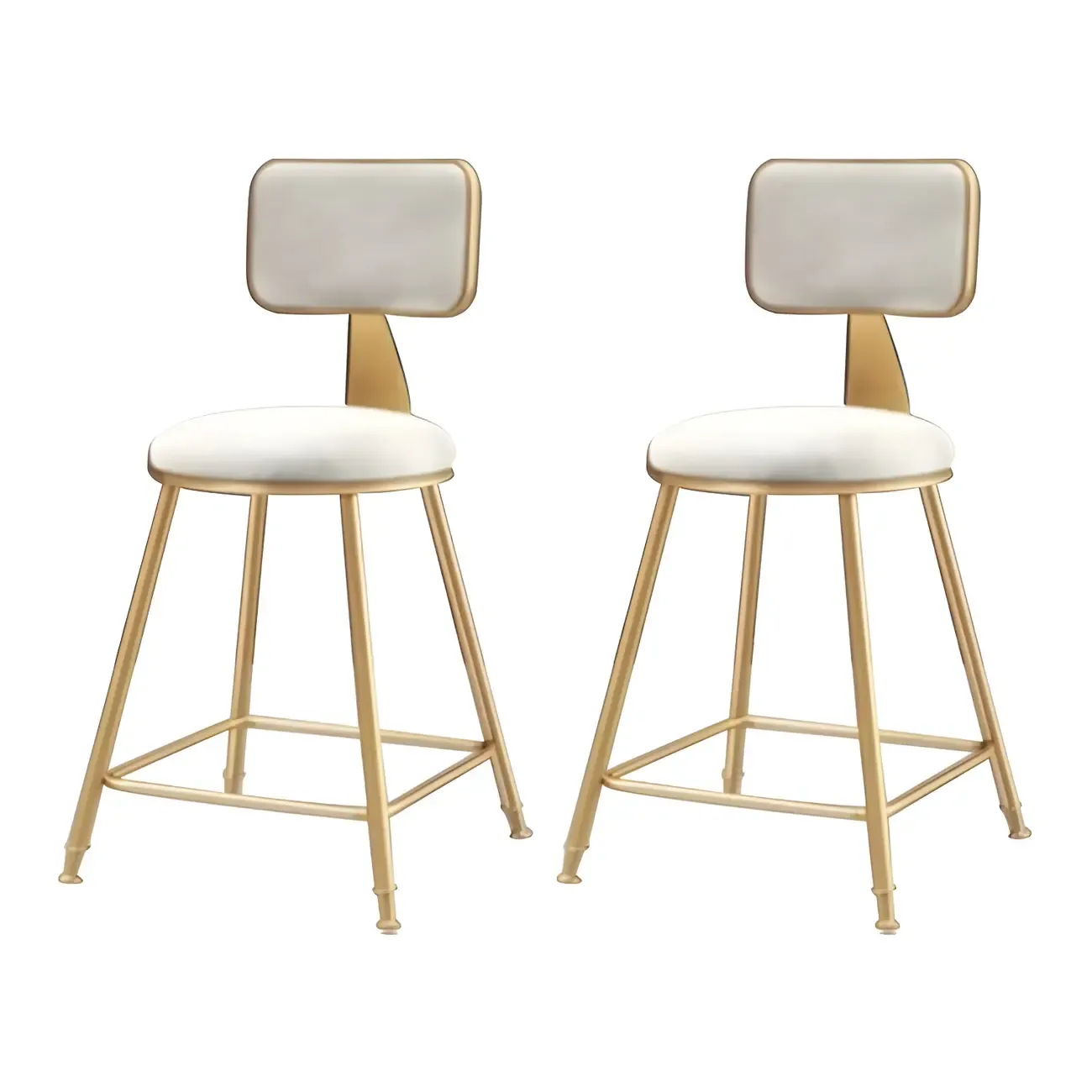 Round Velvet Upholstered Counter Bar Stools Image - 18