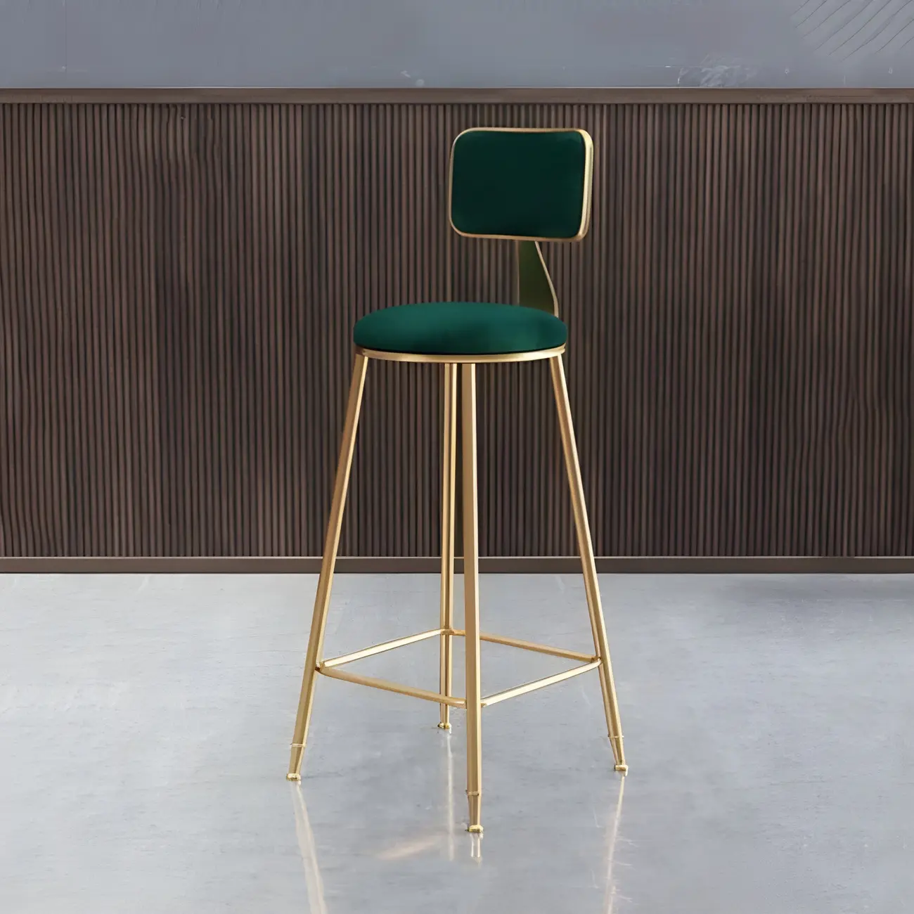 Round Velvet Upholstered Counter Bar Stools Image - 25 | homeyfad