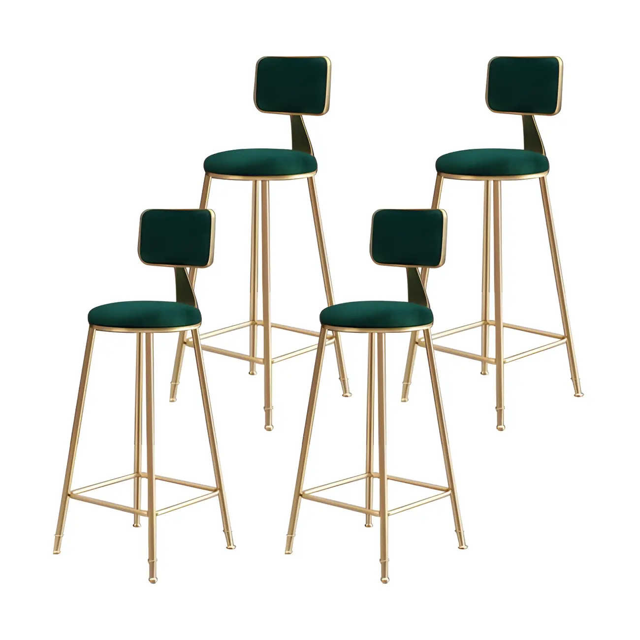 Round Velvet Upholstered Counter Bar Stools Image - 27 | homeyfad