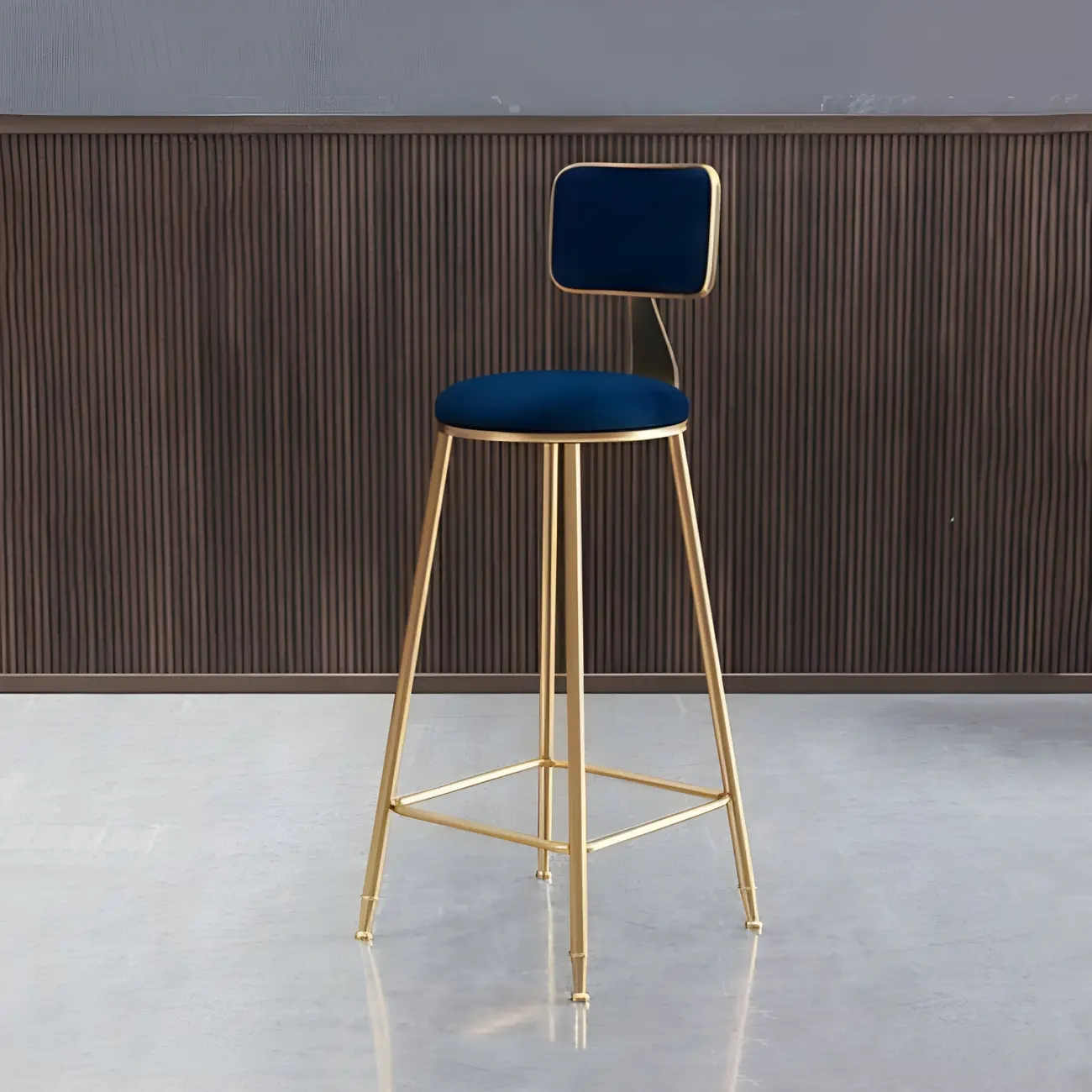 Round Velvet Upholstered Counter Bar Stools Image - 28 | homeyfad