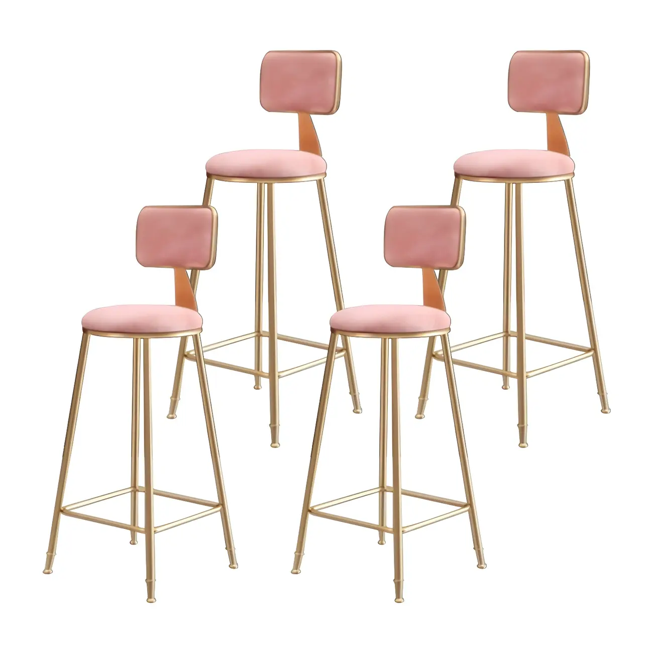 Round Velvet Upholstered Counter Bar Stools Image - 39 | homeyfad