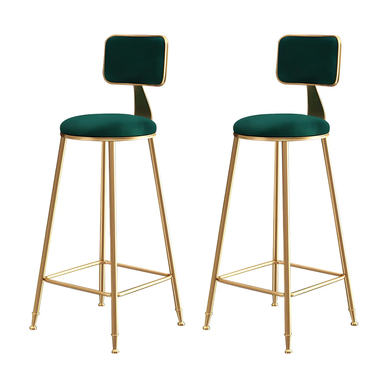 Round Velvet Upholstered Counter Bar Stools Image - 43 | homeyfad