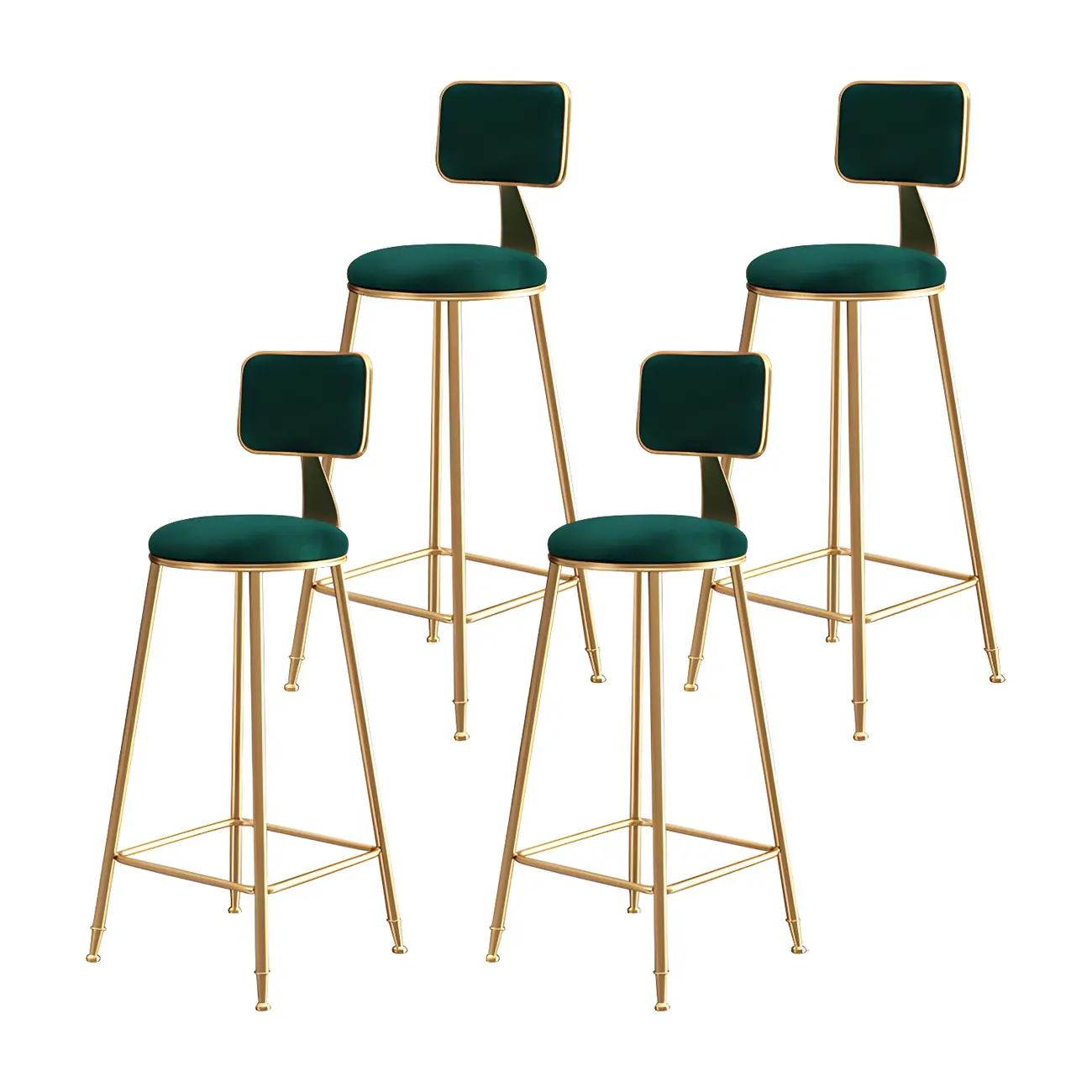 Round Velvet Upholstered Counter Bar Stools Image - 44 | homeyfad