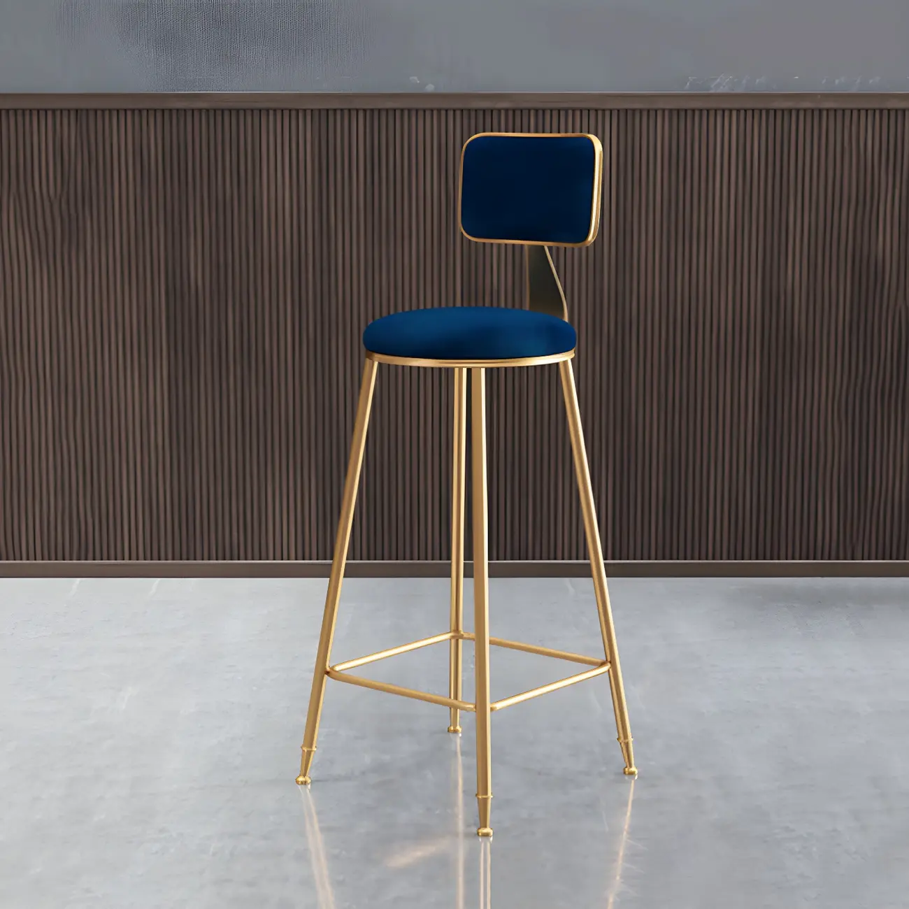 Round Velvet Upholstered Counter Bar Stools Image - 54 | homeyfad