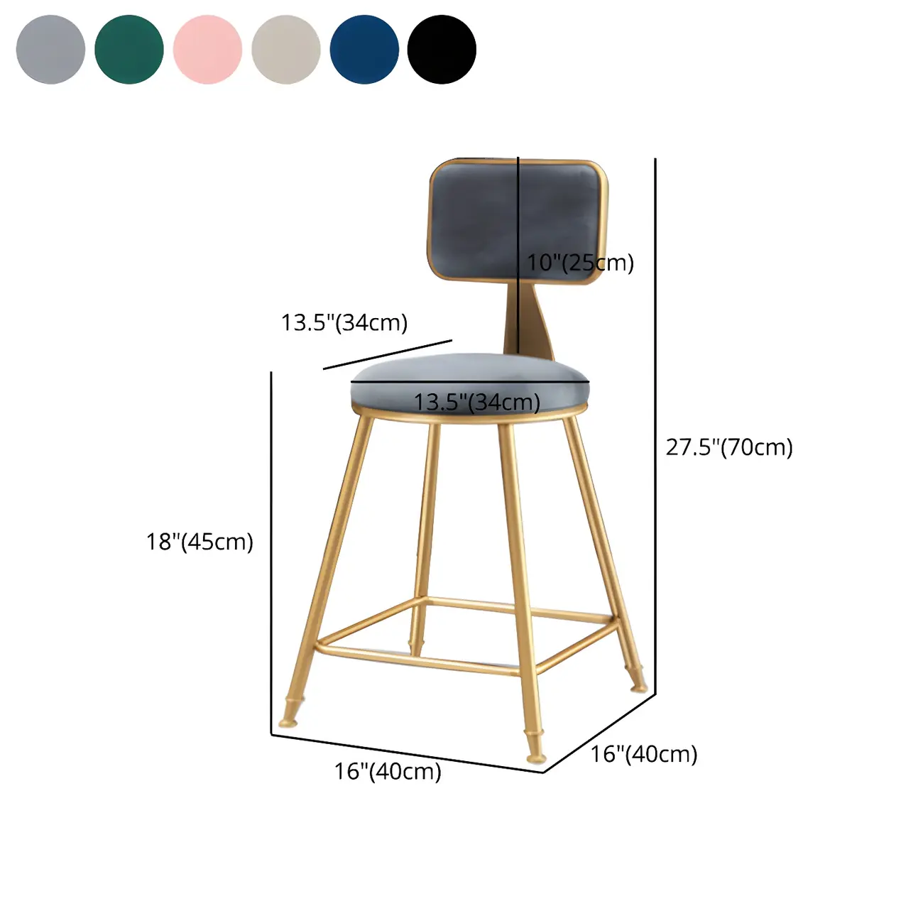 Round Velvet Upholstered Counter Bar Stools #size | homeyfad