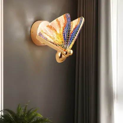 Vintage Dimmable Butterfly Wall Sconce for Bedroom Decor