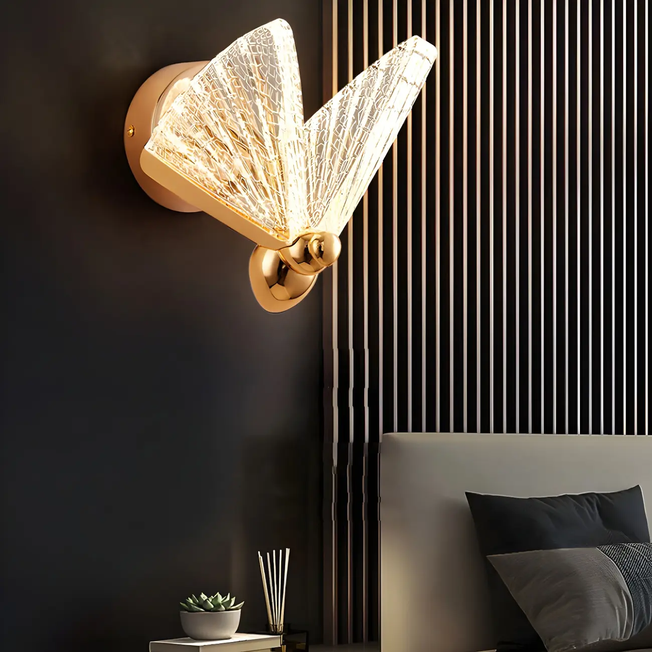 Vintage Dimmable Butterfly Wall Sconce for Bedroom Decor | homeyfad