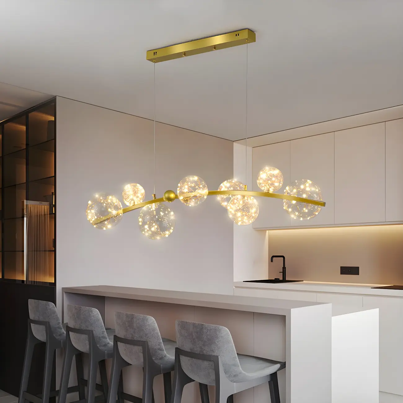 Exquisite Modern Glass Globe LED Ceiling Light Image - 1 | homeyfad