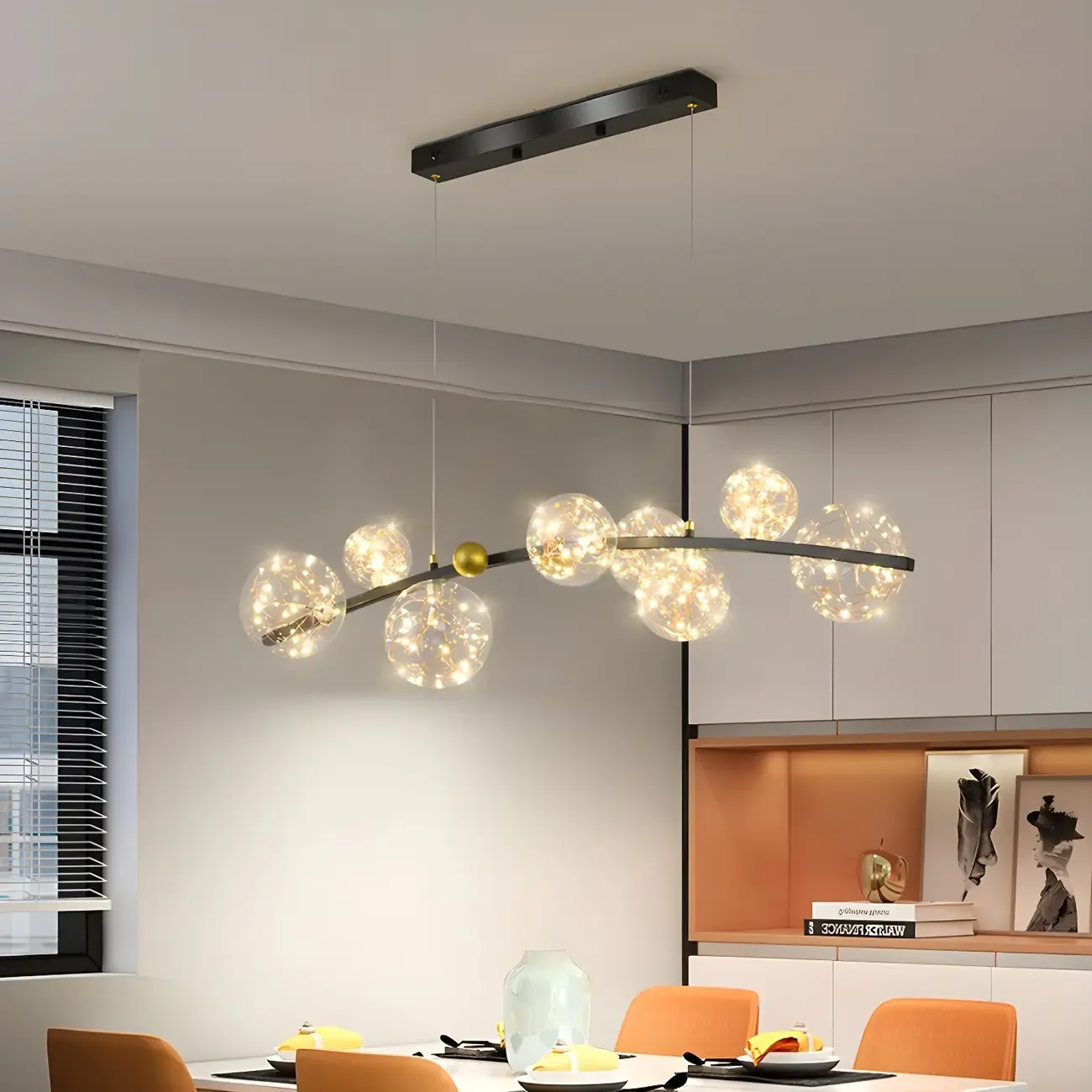 Exquisite Modern Glass Globe LED Ceiling Light Image - 2