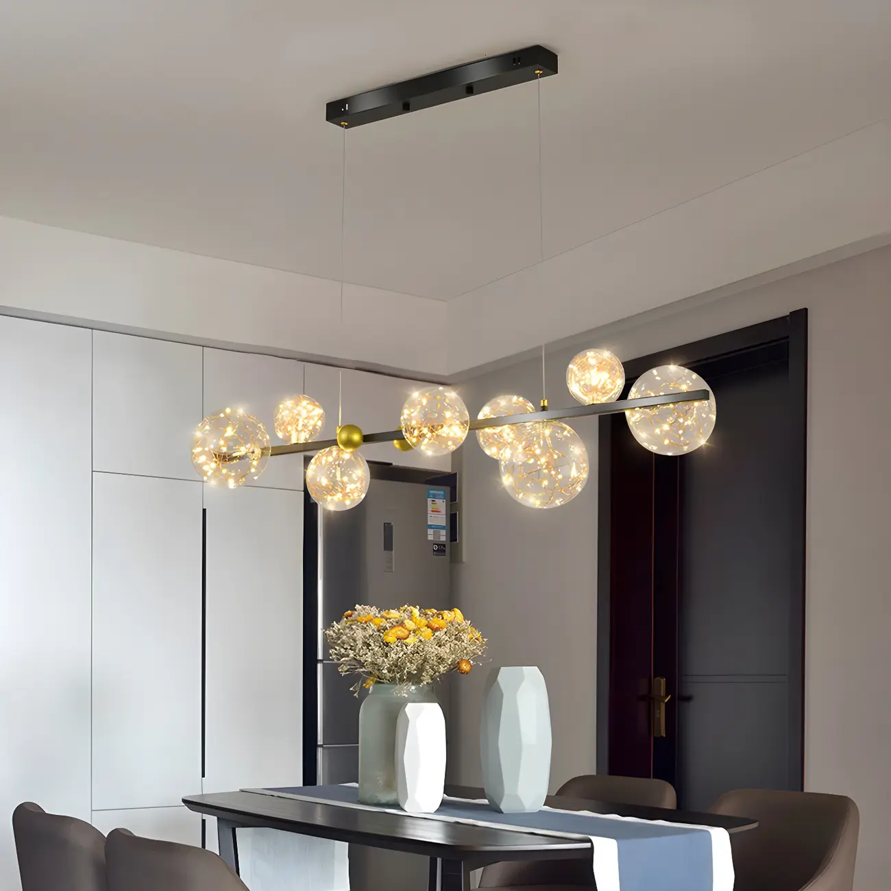 Exquisite Modern Glass Globe LED Ceiling Light Image - 4 | homeyfad