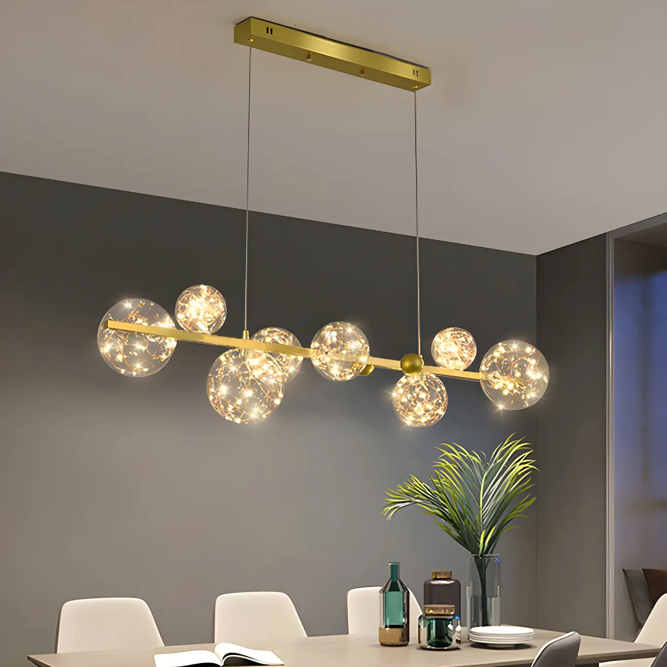 Exquisite Modern Glass Globe LED Ceiling Light Image - 7 | homeyfad