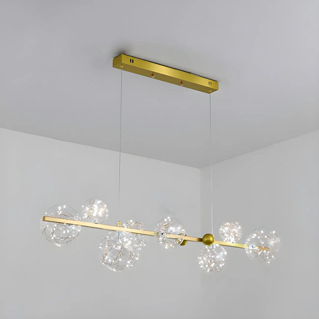 Exquisite Modern Glass Globe LED Ceiling Light Image - 8 | homeyfad