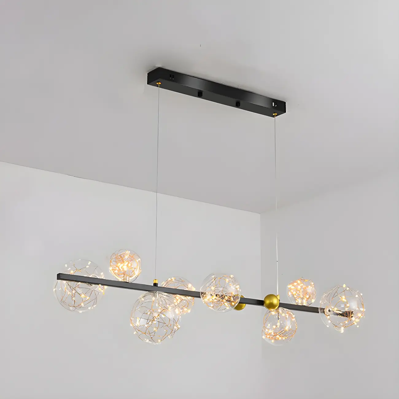 Exquisite Modern Glass Globe LED Ceiling Light Image - 9 | homeyfad