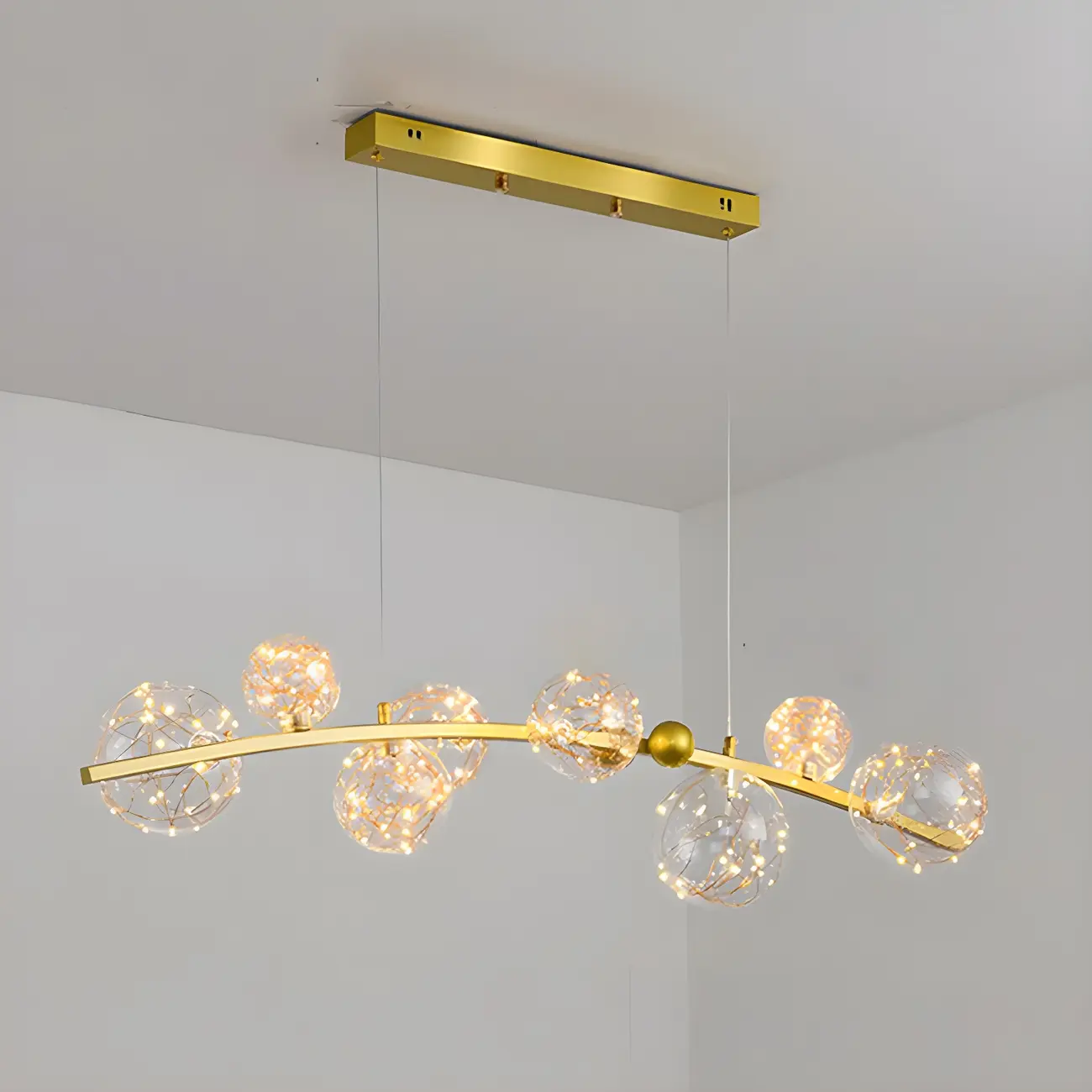 Exquisite Modern Glass Globe LED Ceiling Light Image - 10 | homeyfad