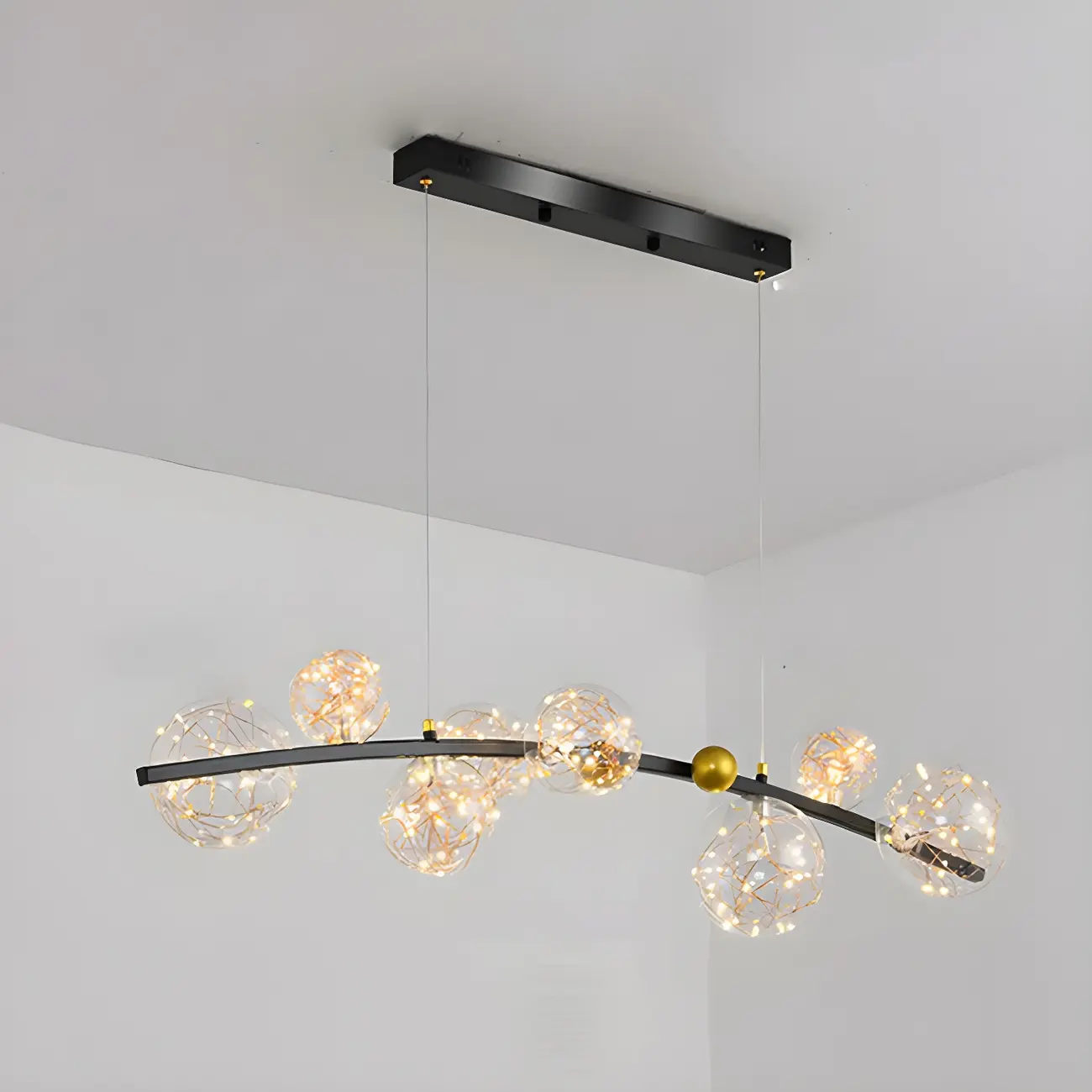 Exquisite Modern Glass Globe LED Ceiling Light Image - 11 | homeyfad