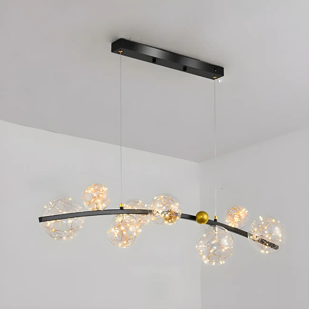 Exquisite Modern Glass Globe LED Ceiling Light Image - 11