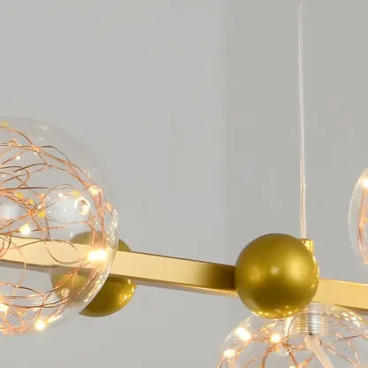 Exquisite Modern Glass Globe LED Ceiling Light Image - 14