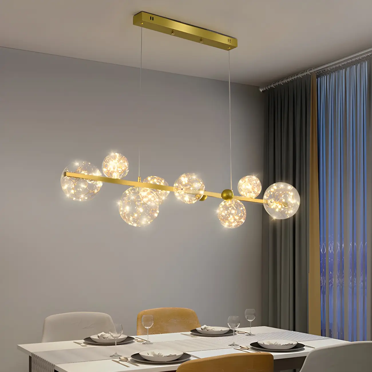 Exquisite Modern Glass Globe LED Ceiling Light Image - 6 | homeyfad