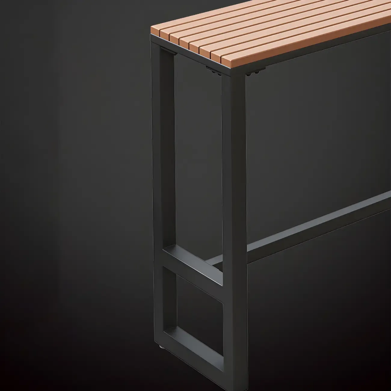 Modern White Wooden Slatted Outdoor Bar Tables for Patio Image - 7