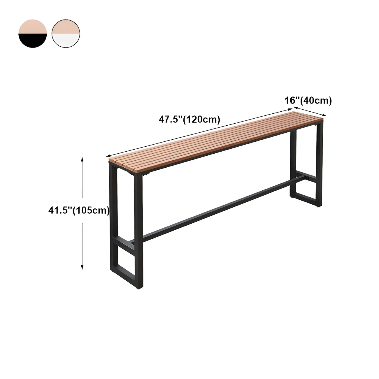 Modern White Wooden Slatted Outdoor Bar Tables for Patio #size | homeyfad