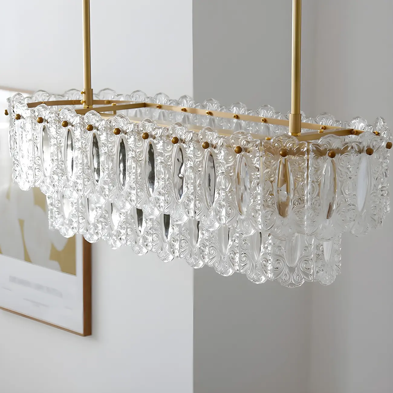 Modern Brass Glass Island Pendant Light Fixture Image - 8 | homeyfad