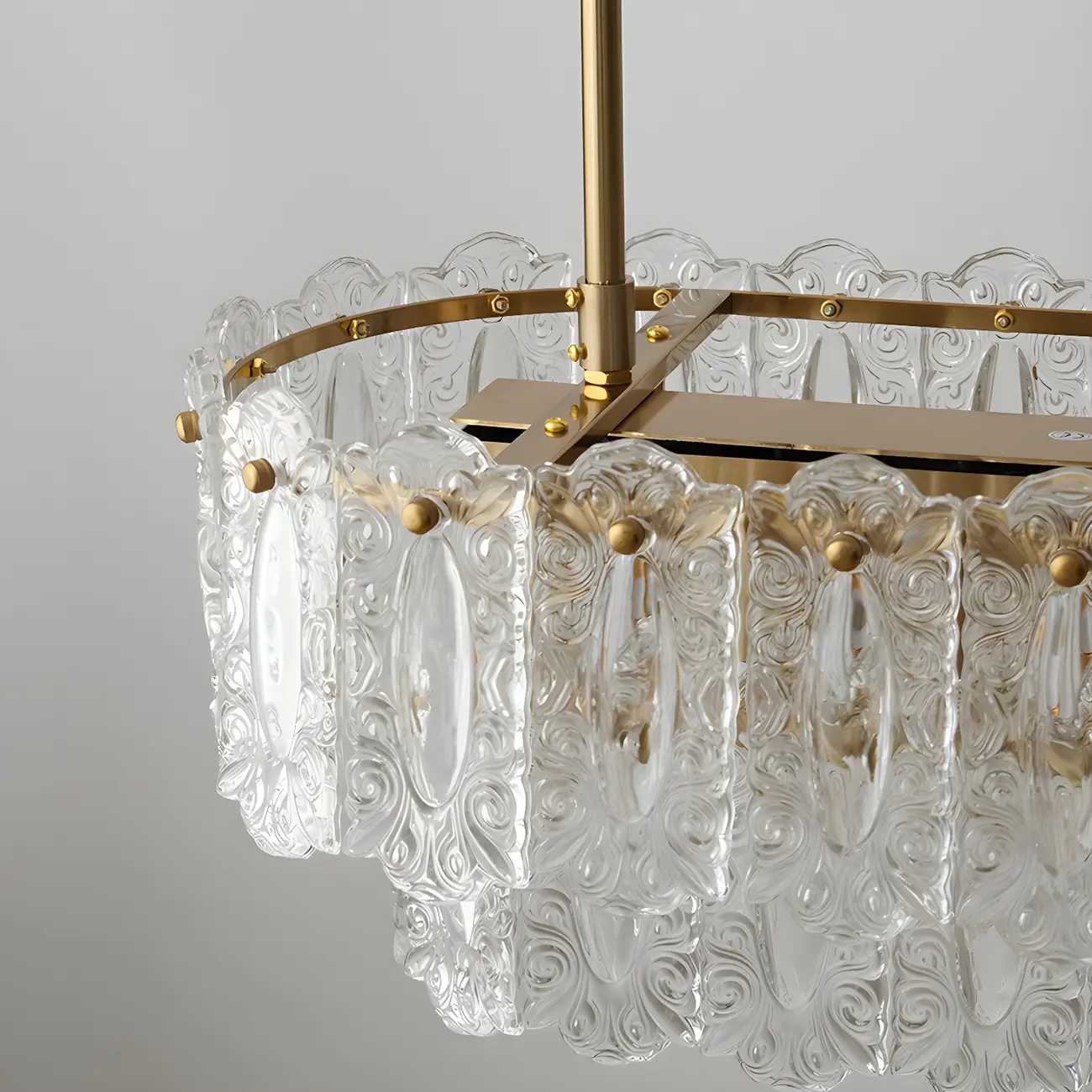Modern Brass Glass Island Pendant Light Fixture Image - 9 | homeyfad