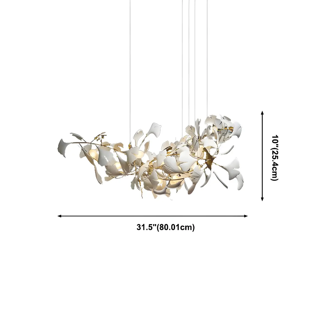 Dining Area Modern White Leaf-Inspired Chandelier Image - 10 | homeyfad