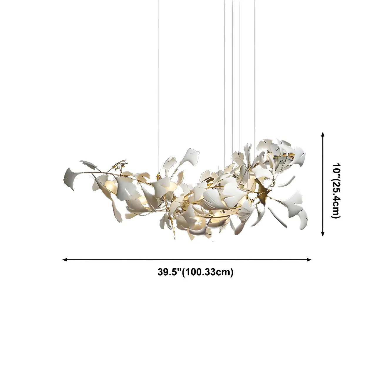 Dining Area Modern White Leaf-Inspired Chandelier Image - 11 | homeyfad