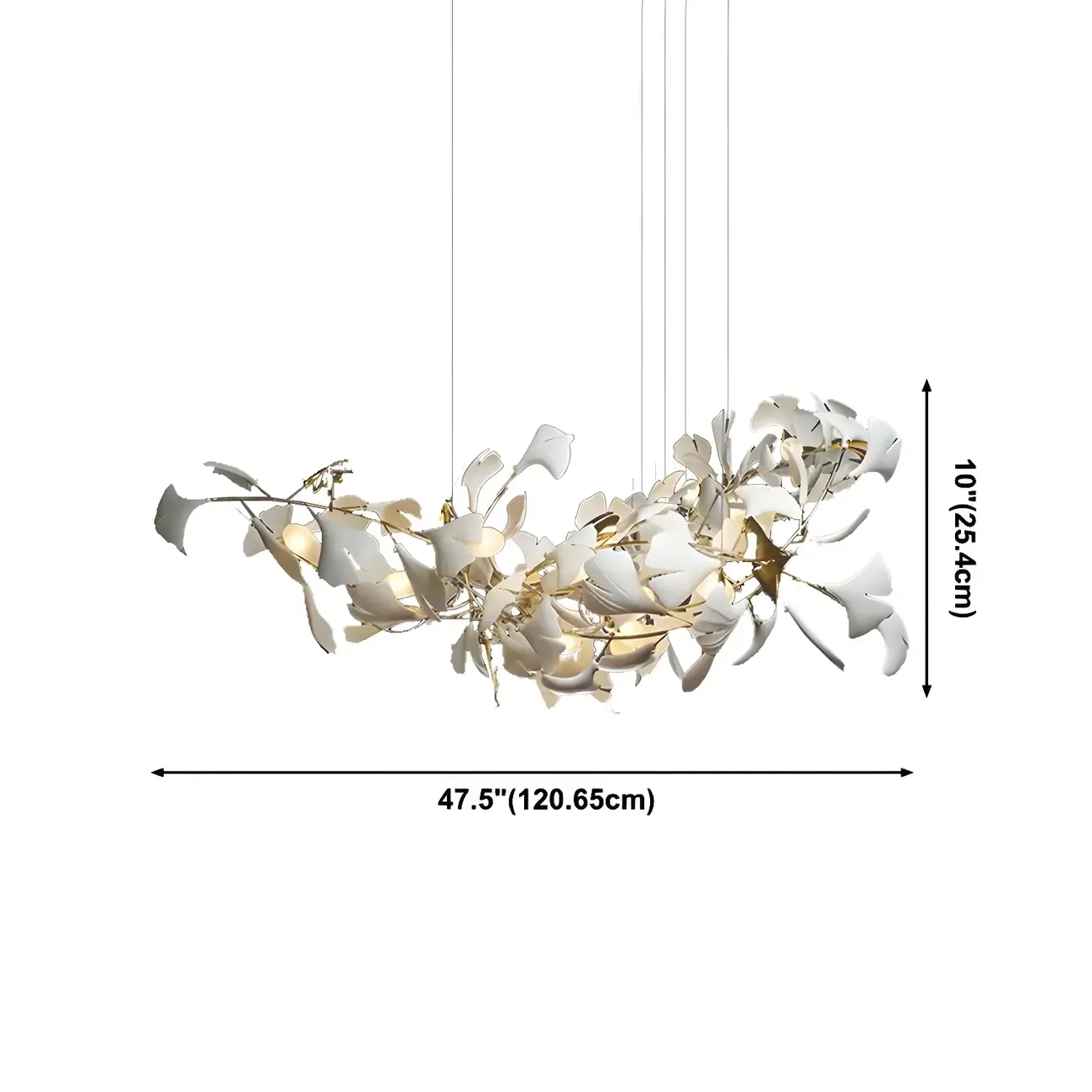 Dining Area Modern White Leaf-Inspired Chandelier Image - 12