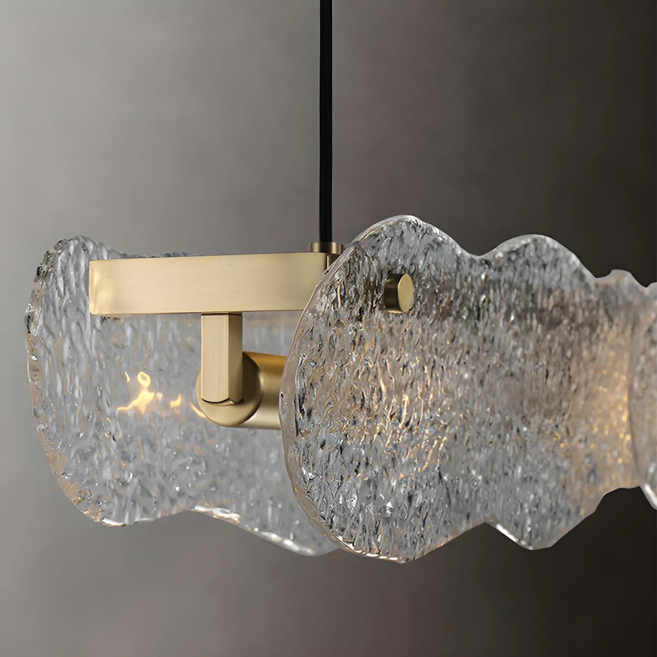 Adjustable Gold Glass Linear Pendant Light for Kitchens Image - 6 | homeyfad