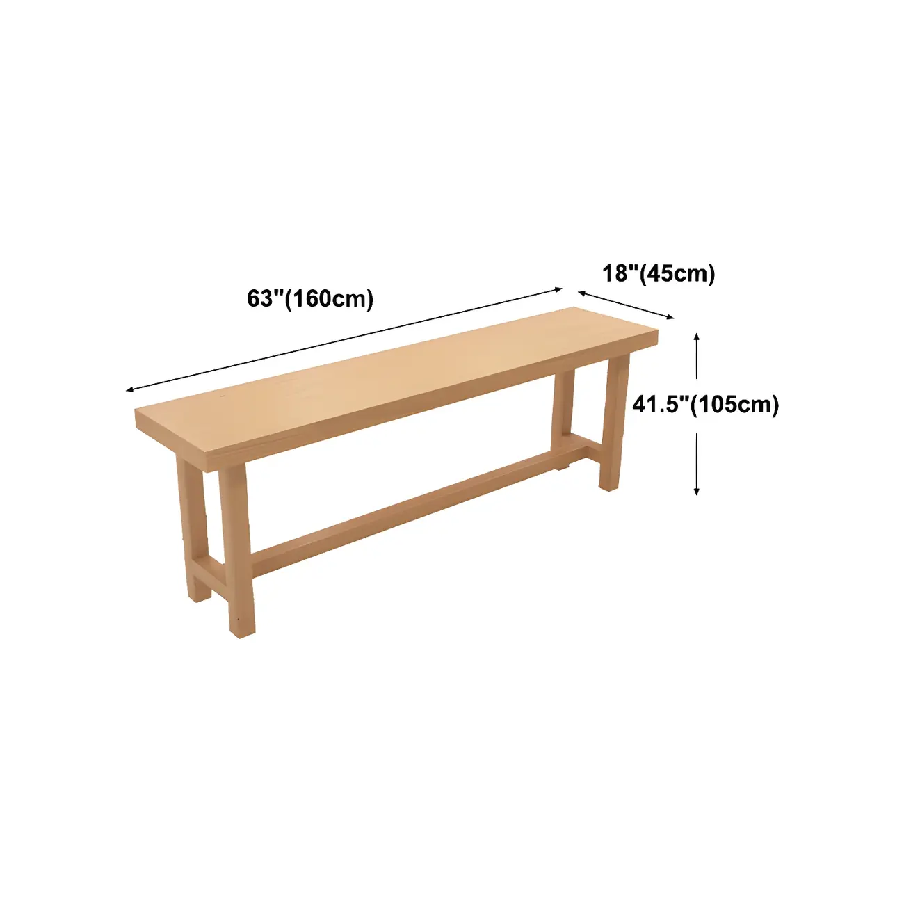 Modern Natural Solid Wood Bar Table with Footrest Image - 11 | homeyfad